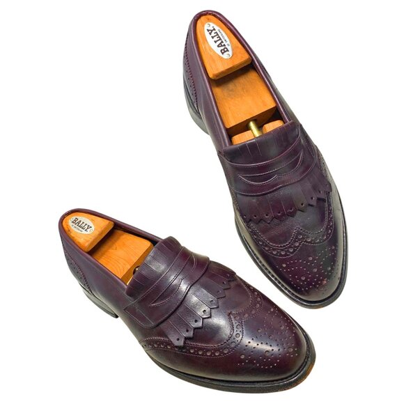 Allen Edmonds Wakefield Burgundy Wingtip‎ Kiltie Loafers - Picture 1 of 12